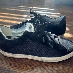 P448 Black Sneakers with White Soles